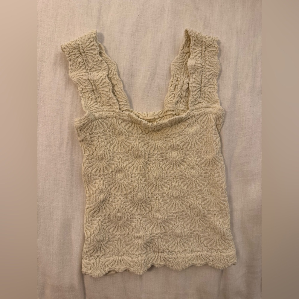 free people floral yellow tank